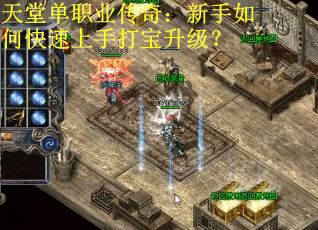 天堂单职业传奇：新手如何快速上手打宝升级？