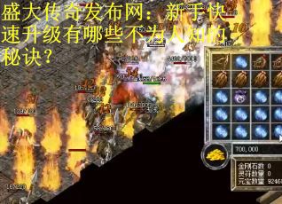 盛大传奇发布网：新手快速升级有哪些不为人知的秘诀？