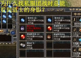 为什么找私服团战时总能看到道士的身影？